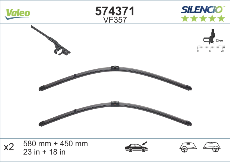 S574371-1 VALEO SILENCIO VALYTUVAI ALFA ROMEO FLAT BLADE - Image 1
